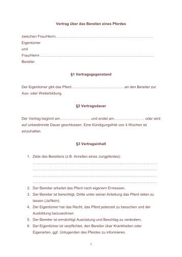 pferdeschutzvertrag pferdeschutzvertrag